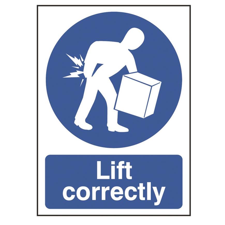 Picture of Lift Correctly Sign
