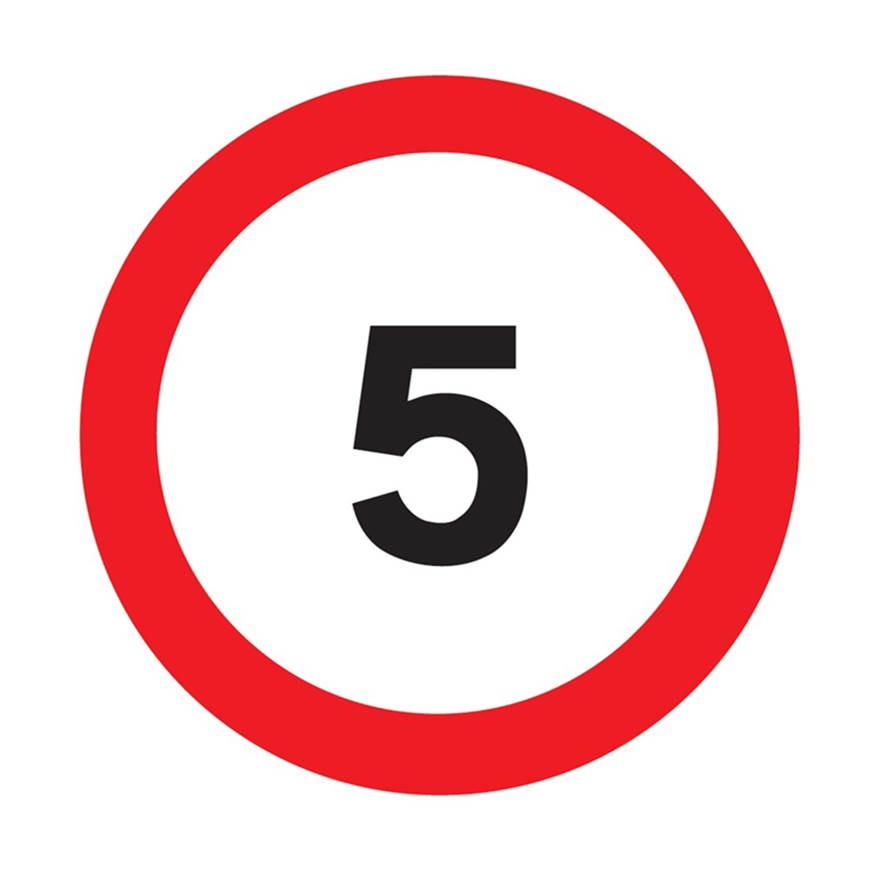 Picture of 5 MPH Limit Sign