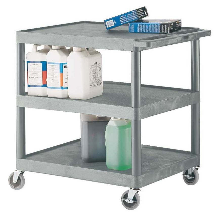 Picture of Large Grey 3 Shelf Trolley