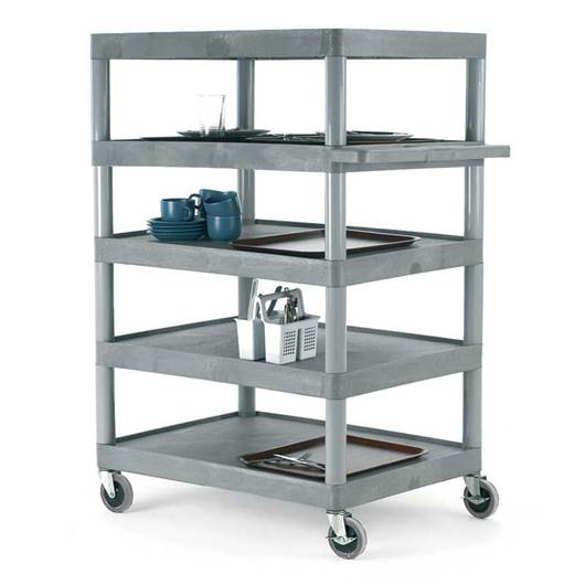 Picture of Large Grey 5 Shelf Trolley