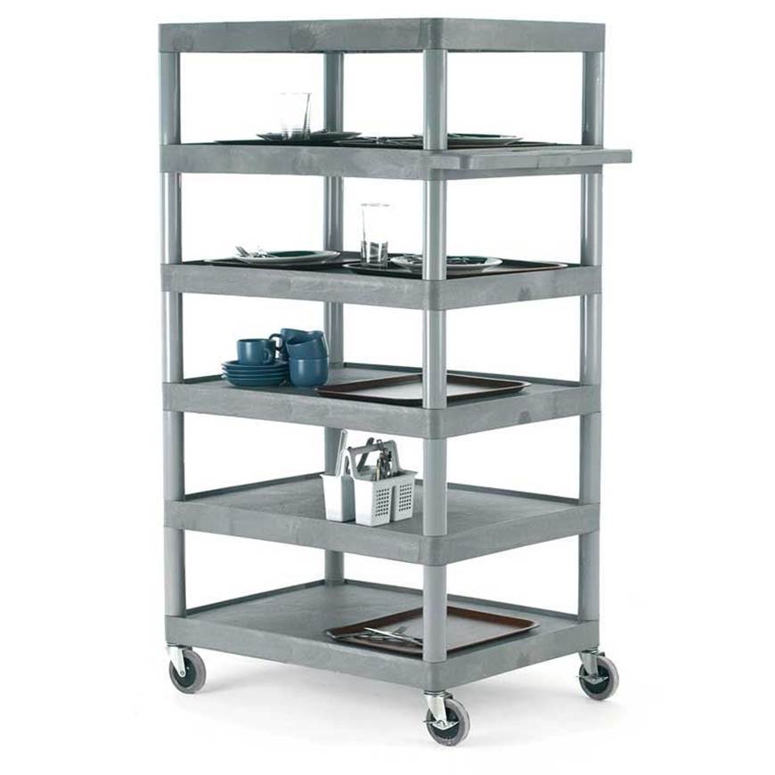 Picture of Large Grey 6 Shelf Trolley